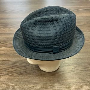 Crushable Navy Blue Crusher Pocket Fedora Hat 7 1/8